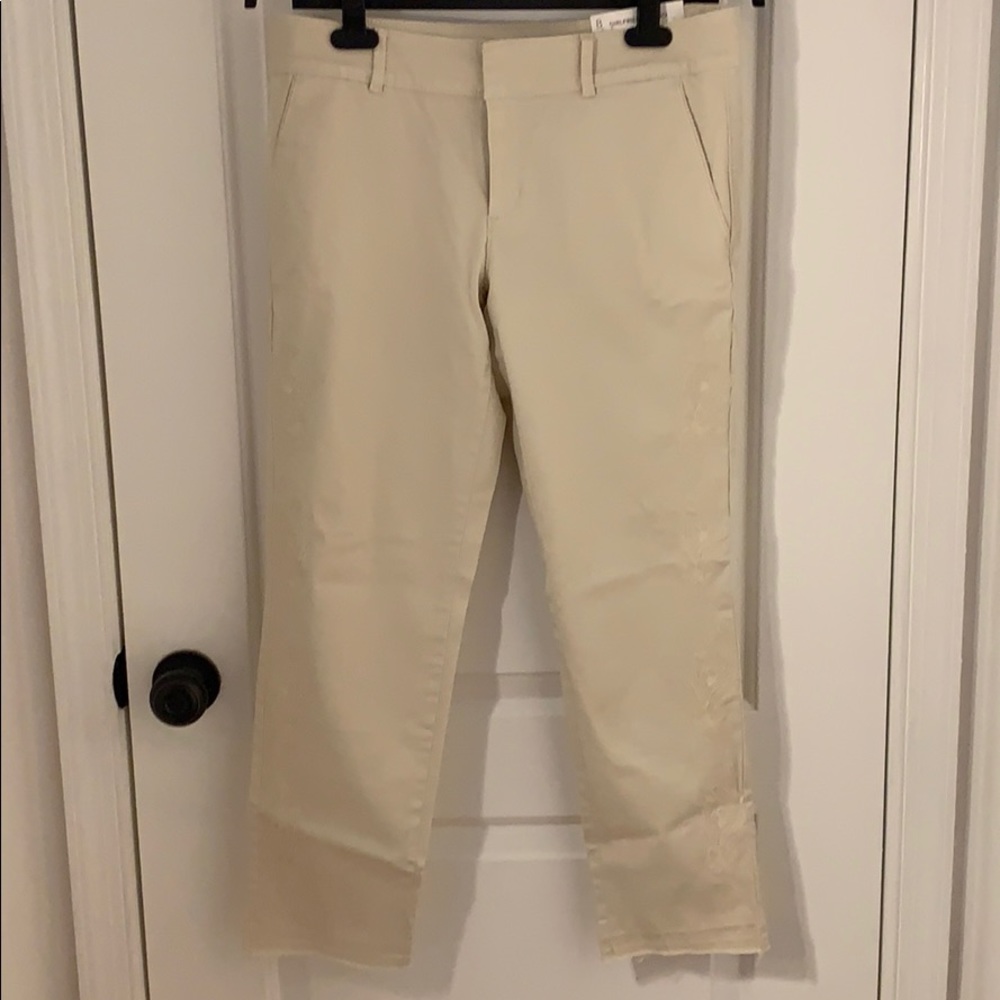 Loft girlfriend chino with flower design pants
